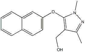 [1,3-dimethyl-5-(naphthalen-2-yloxy)-1H-pyrazol-4-yl]methanol Struktur