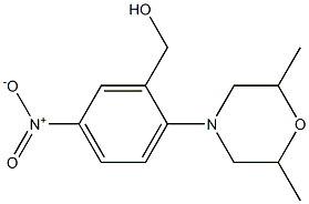 [2-(2,6-dimethylmorpholin-4-yl)-5-nitrophenyl]methanol Struktur