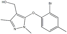 [5-(2-bromo-4-methylphenoxy)-1,3-dimethyl-1H-pyrazol-4-yl]methanol Struktur