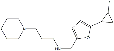 {[5-(2-methylcyclopropyl)furan-2-yl]methyl}[3-(piperidin-1-yl)propyl]amine Struktur