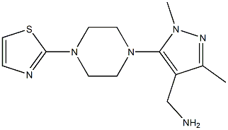 {1,3-dimethyl-5-[4-(1,3-thiazol-2-yl)piperazin-1-yl]-1H-pyrazol-4-yl}methanamine Struktur