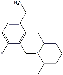 {3-[(2,6-dimethylpiperidin-1-yl)methyl]-4-fluorophenyl}methanamine Struktur