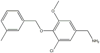 {3-chloro-5-methoxy-4-[(3-methylphenyl)methoxy]phenyl}methanamine Struktur