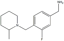 {3-fluoro-4-[(2-methylpiperidin-1-yl)methyl]phenyl}methanamine Struktur