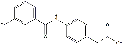 {4-[(3-bromobenzoyl)amino]phenyl}acetic acid Struktur