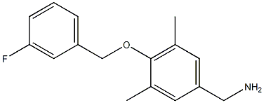 {4-[(3-fluorophenyl)methoxy]-3,5-dimethylphenyl}methanamine Struktur