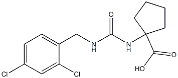 1-({[(2,4-dichlorophenyl)methyl]carbamoyl}amino)cyclopentane-1-carboxylic acid Struktur