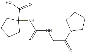 1-({[(2-oxo-2-pyrrolidin-1-ylethyl)amino]carbonyl}amino)cyclopentanecarboxylic acid Struktur