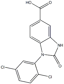 1-(2,5-dichlorophenyl)-2-oxo-2,3-dihydro-1H-1,3-benzodiazole-5-carboxylic acid Struktur