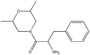 1-(2,6-dimethylmorpholin-4-yl)-1-oxo-3-phenylpropan-2-amine Struktur