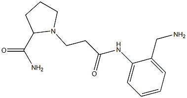 1-(2-{[2-(aminomethyl)phenyl]carbamoyl}ethyl)pyrrolidine-2-carboxamide Struktur