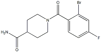 1-(2-bromo-4-fluorobenzoyl)piperidine-4-carboxamide Struktur