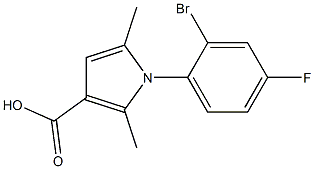 1-(2-bromo-4-fluorophenyl)-2,5-dimethyl-1H-pyrrole-3-carboxylic acid Struktur