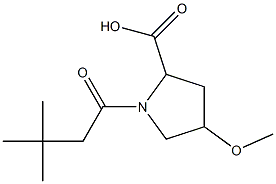 1-(3,3-dimethylbutanoyl)-4-methoxypyrrolidine-2-carboxylic acid Struktur