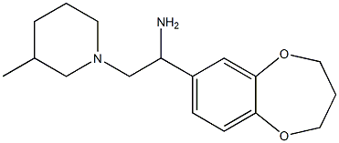 1-(3,4-dihydro-2H-1,5-benzodioxepin-7-yl)-2-(3-methylpiperidin-1-yl)ethanamine Struktur