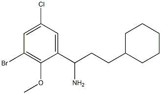 1-(3-bromo-5-chloro-2-methoxyphenyl)-3-cyclohexylpropan-1-amine Struktur