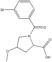 1-(3-bromobenzoyl)-4-methoxypyrrolidine-2-carboxylic acid Struktur