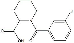 1-(3-chlorobenzoyl)piperidine-2-carboxylic acid Struktur