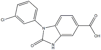 1-(3-chlorophenyl)-2-oxo-2,3-dihydro-1H-1,3-benzodiazole-5-carboxylic acid Struktur