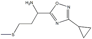 1-(3-cyclopropyl-1,2,4-oxadiazol-5-yl)-3-(methylsulfanyl)propan-1-amine Struktur