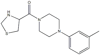 1-(3-methylphenyl)-4-(1,3-thiazolidin-4-ylcarbonyl)piperazine Struktur