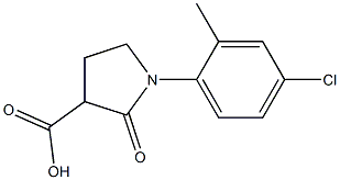 1-(4-chloro-2-methylphenyl)-2-oxopyrrolidine-3-carboxylic acid Struktur