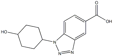 1-(4-hydroxycyclohexyl)-1H-1,2,3-benzotriazole-5-carboxylic acid Struktur