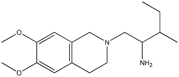 1-(6,7-dimethoxy-1,2,3,4-tetrahydroisoquinolin-2-yl)-3-methylpentan-2-amine Struktur