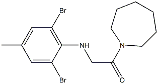 1-(azepan-1-yl)-2-[(2,6-dibromo-4-methylphenyl)amino]ethan-1-one Struktur