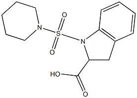 1-(piperidine-1-sulfonyl)-2,3-dihydro-1H-indole-2-carboxylic acid Struktur