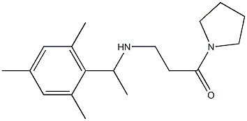 1-(pyrrolidin-1-yl)-3-{[1-(2,4,6-trimethylphenyl)ethyl]amino}propan-1-one Struktur