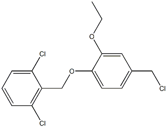 1,3-dichloro-2-[4-(chloromethyl)-2-ethoxyphenoxymethyl]benzene Struktur