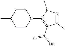 1,3-dimethyl-5-(4-methylpiperidin-1-yl)-1H-pyrazole-4-carboxylic acid Struktur