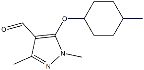 1,3-dimethyl-5-[(4-methylcyclohexyl)oxy]-1H-pyrazole-4-carbaldehyde Struktur