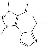 1,3-dimethyl-5-[2-(propan-2-yl)-1H-imidazol-1-yl]-1H-pyrazole-4-carbaldehyde Struktur