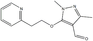 1,3-dimethyl-5-[2-(pyridin-2-yl)ethoxy]-1H-pyrazole-4-carbaldehyde Struktur