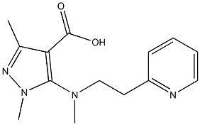 1,3-dimethyl-5-{methyl[2-(pyridin-2-yl)ethyl]amino}-1H-pyrazole-4-carboxylic acid Struktur