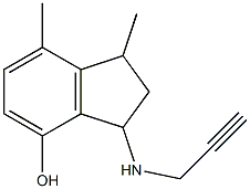 1,7-dimethyl-3-(prop-2-yn-1-ylamino)-2,3-dihydro-1H-inden-4-ol Struktur