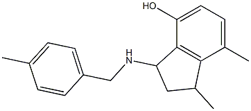 1,7-dimethyl-3-{[(4-methylphenyl)methyl]amino}-2,3-dihydro-1H-inden-4-ol Struktur