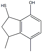 1,7-dimethyl-3-sulfanyl-2,3-dihydro-1H-inden-4-ol Struktur