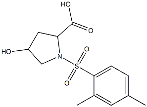 1-[(2,4-dimethylbenzene)sulfonyl]-4-hydroxypyrrolidine-2-carboxylic acid Struktur