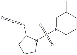 1-[(2-isocyanatopyrrolidine-1-)sulfonyl]-3-methylpiperidine Struktur