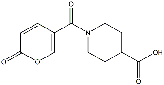 1-[(2-oxo-2H-pyran-5-yl)carbonyl]piperidine-4-carboxylic acid Struktur