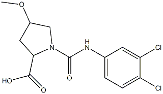 1-[(3,4-dichlorophenyl)carbamoyl]-4-methoxypyrrolidine-2-carboxylic acid Struktur