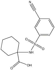 1-[(3-cyanobenzene)sulfonamido]cyclohexane-1-carboxylic acid Struktur