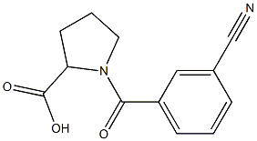 1-[(3-cyanophenyl)carbonyl]pyrrolidine-2-carboxylic acid Struktur