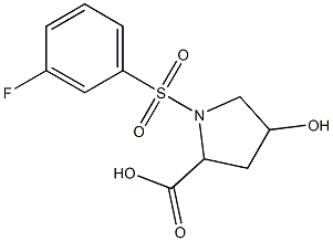 1-[(3-fluorophenyl)sulfonyl]-4-hydroxypyrrolidine-2-carboxylic acid Struktur