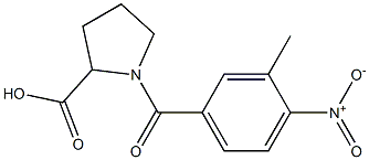 1-[(3-methyl-4-nitrophenyl)carbonyl]pyrrolidine-2-carboxylic acid Struktur