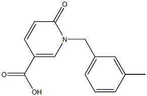 1-[(3-methylphenyl)methyl]-6-oxo-1,6-dihydropyridine-3-carboxylic acid Struktur