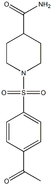 1-[(4-acetylbenzene)sulfonyl]piperidine-4-carboxamide Struktur